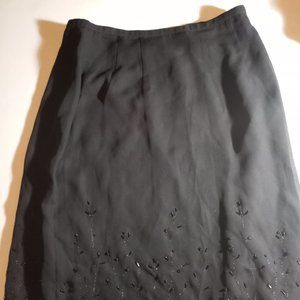 Emma James Black bottom beaded skirt NWT